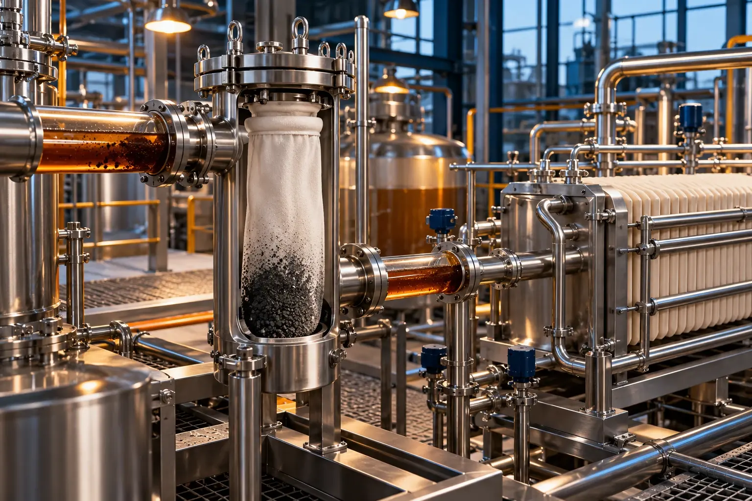 Conceptual engineering visualization: Carbon-Treated Vinegar Prefilter and Fouling Prevention