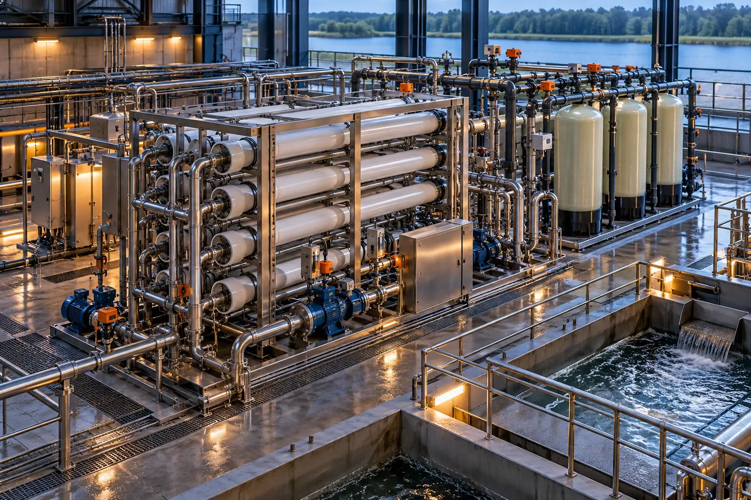 Conceptual engineering visualization: Ceramic Crossflow Filter System + Ion Exchange Trial