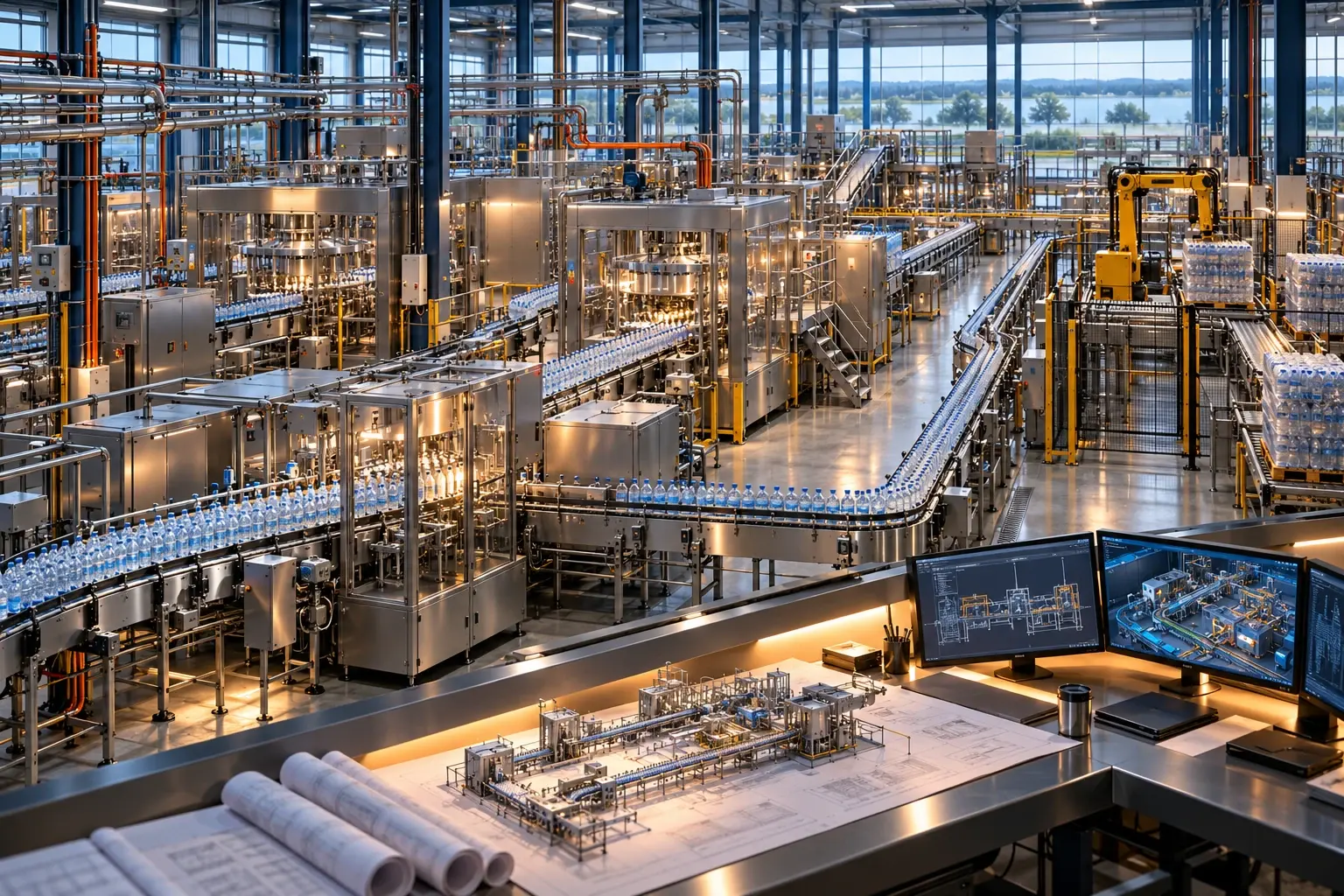 Conceptual engineering visualization: Lines 1 & 2 Bottling Expansion