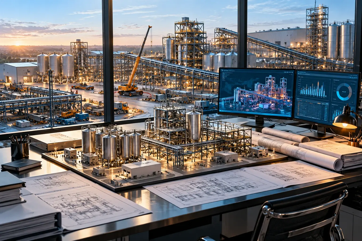 Conceptual engineering visualization: Lines 1 & 2 capital budget and AFE Development