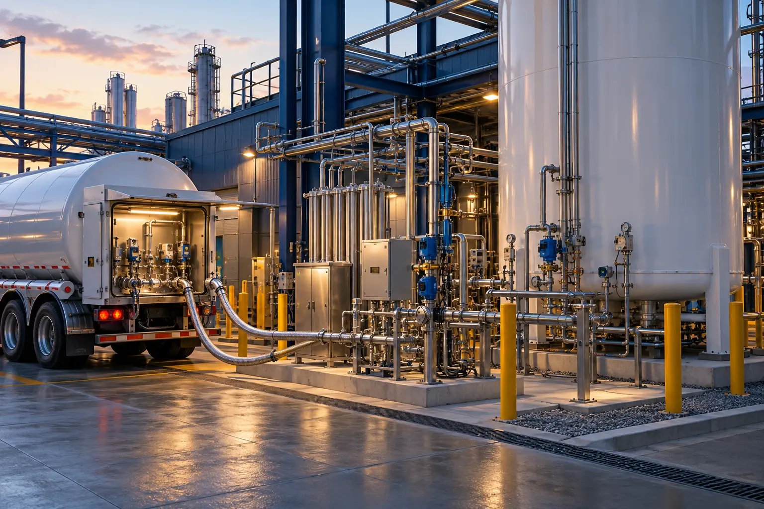 Conceptual engineering visualization: Nitrogen Dosing, Automated Microbulk Refill Station+ Storage Tank Conversion