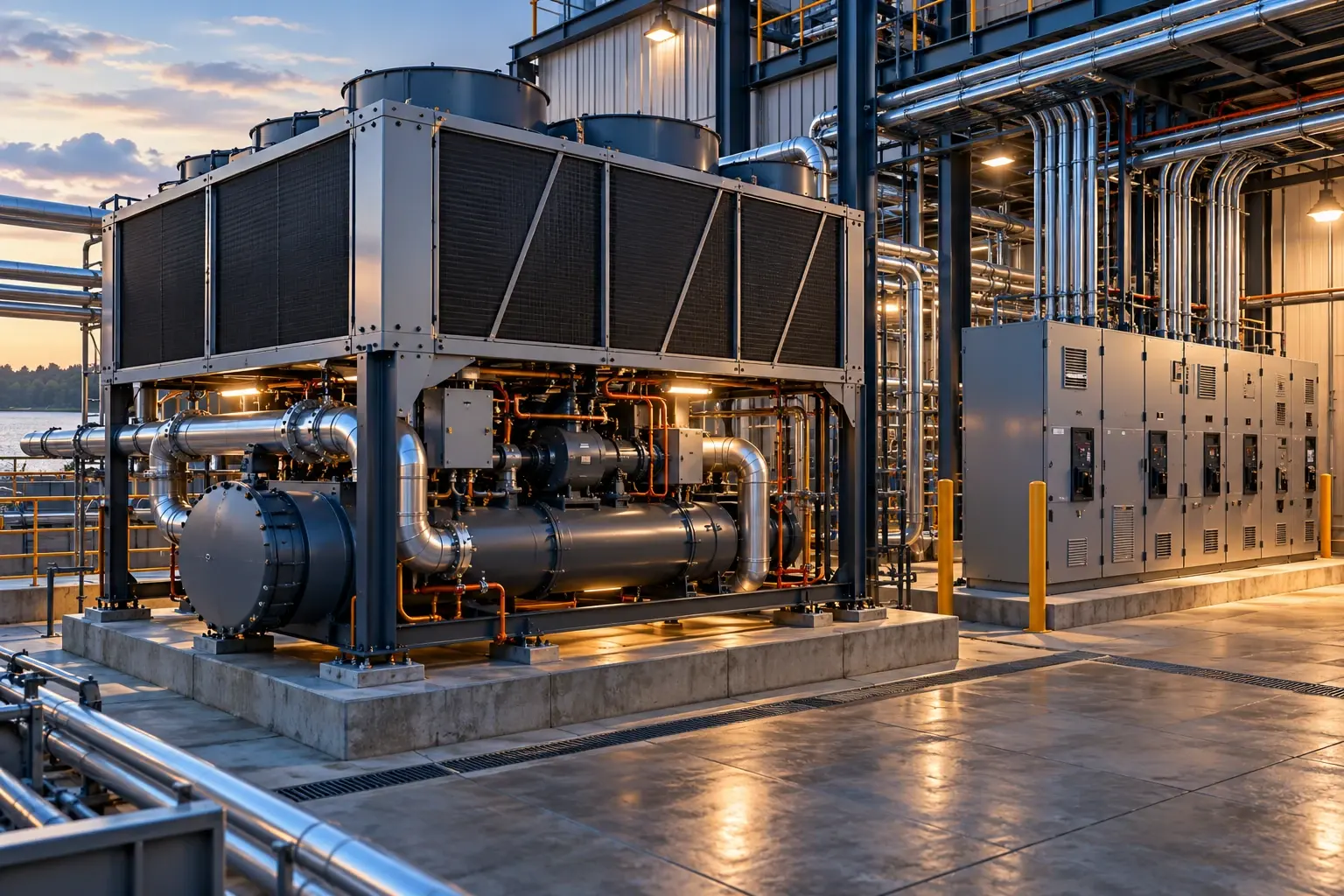 Conceptual engineering visualization: 250-Ton Backup Chiller and 2000A 480V Bulk Electrical Upgrade