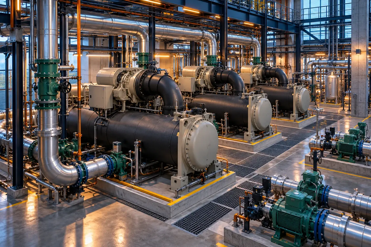 Conceptual engineering visualization: Production-cooling upgrade with three 160-ton chillers