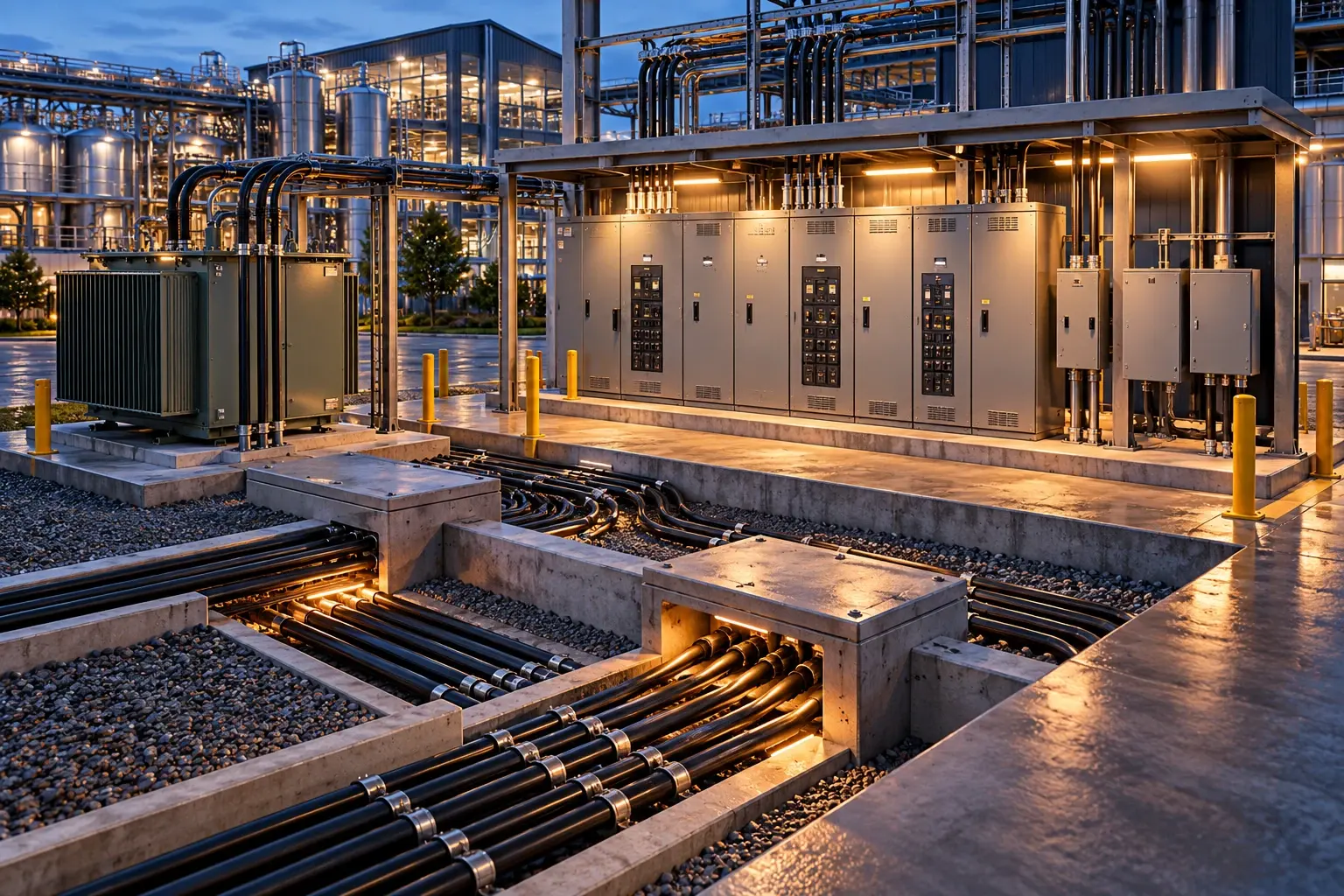 Conceptual engineering visualization: 480V Electrical Infrastructure Modernization and Phased 1000A-to-2000A Service Strategy