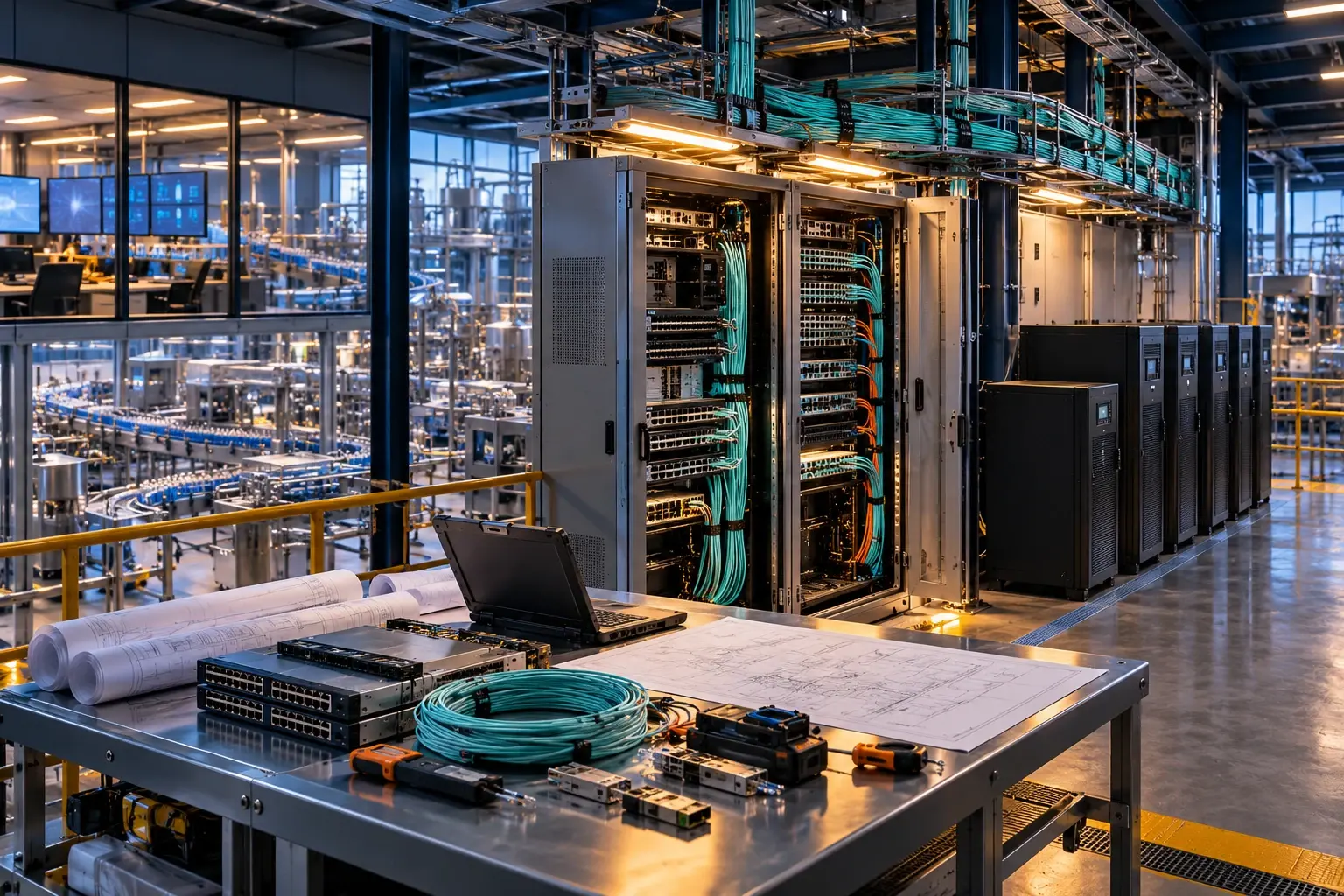 Conceptual engineering visualization: Fiberoptic OT Network Phase 1 and Phase 2 Execution