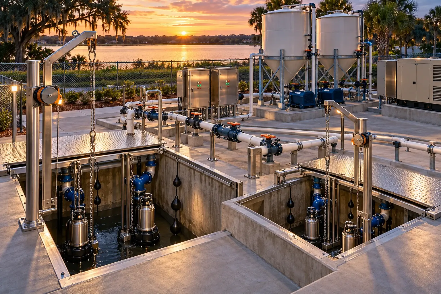 Conceptual engineering visualization: Wastewater Tanks and Collection System