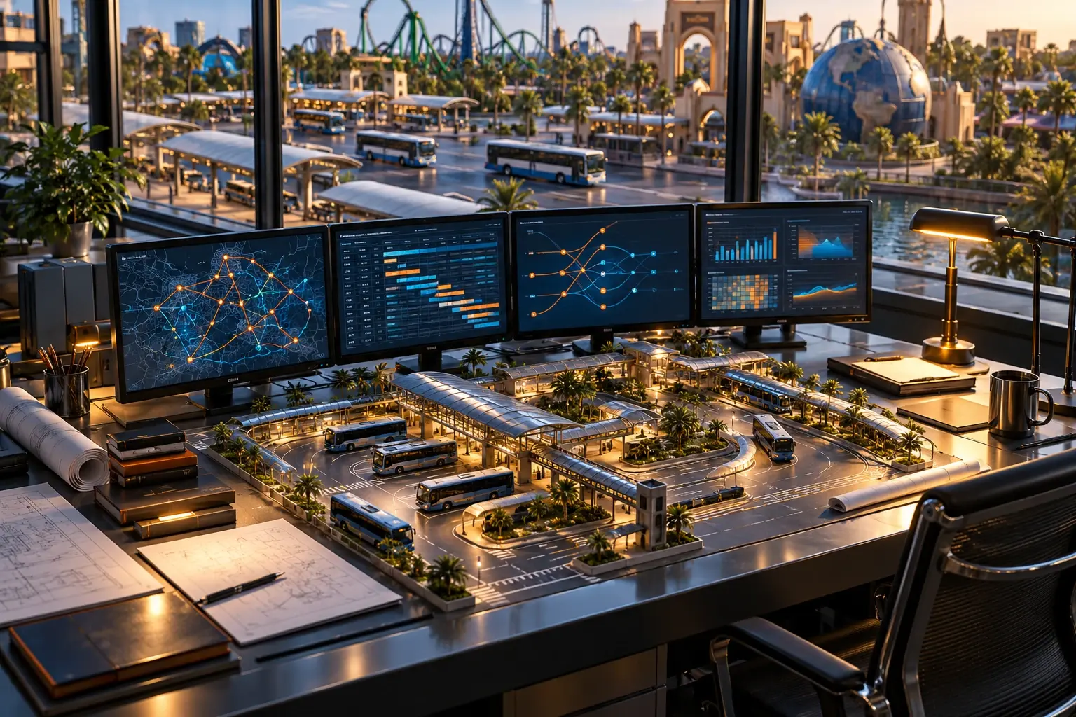 Conceptual engineering visualization: theme-park operator bus-optimization capstone