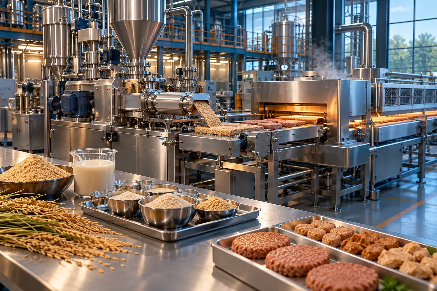 Conceptual engineering visualization: Rice Bran Extract Meat-Analogue Platform Extension