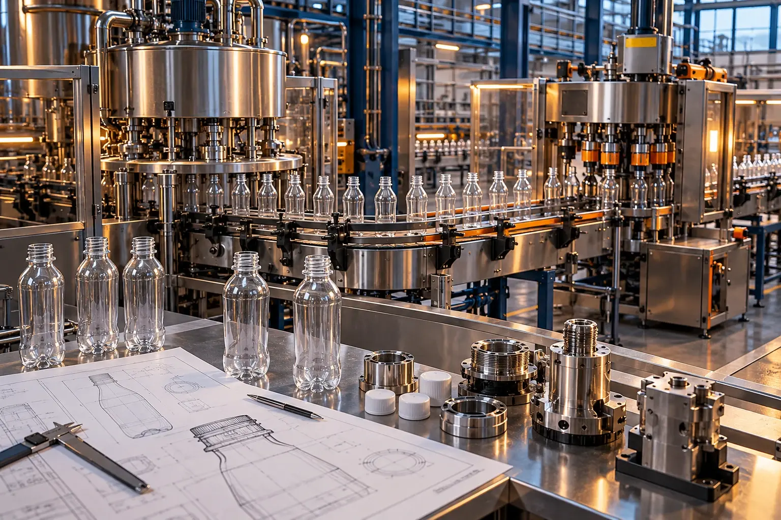 Conceptual visualization: Line 1 Mixer Bottle Conversion to 28 mm PCO