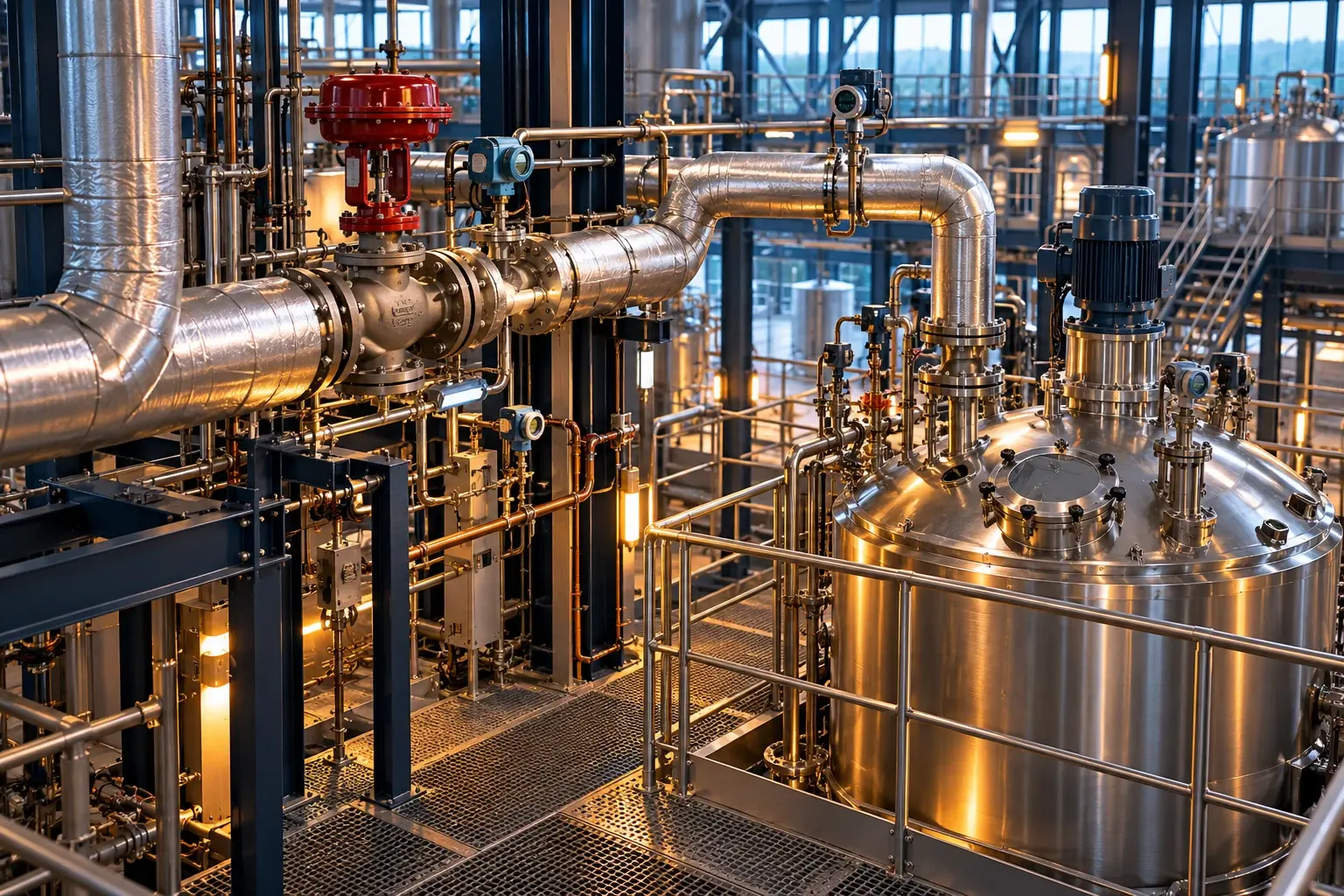 Conceptual visualization: Steam-system repair and temperature-control retrofit