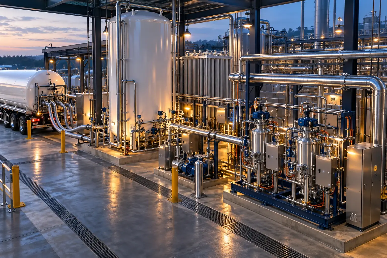 Conceptual visualization: Nitrogen Dosing, Automated Microbulk Refill Station + Storage Tank Conversion