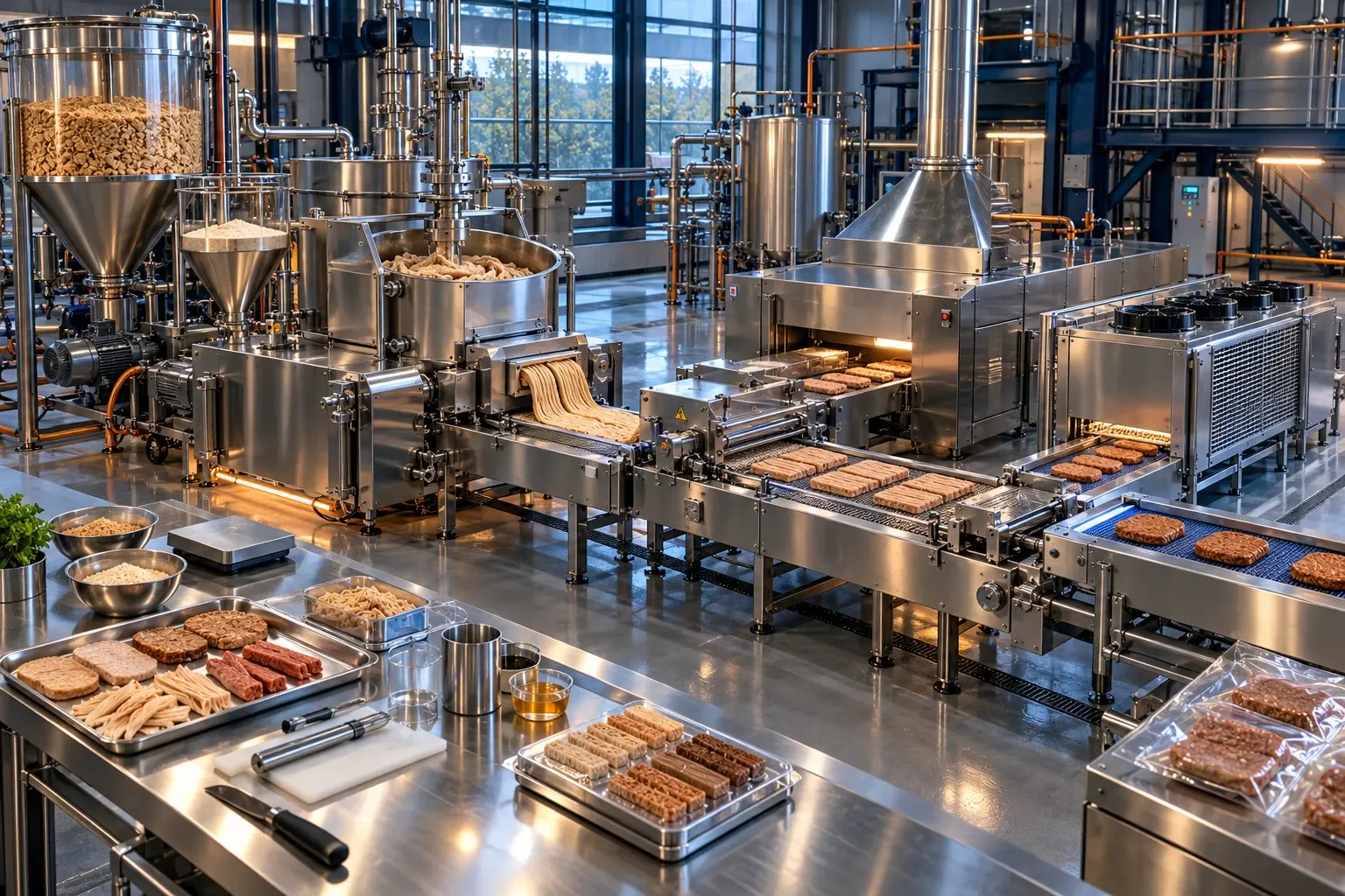 Conceptual visualization: Rice Bran Extract Meat-Analogue Platform Extension