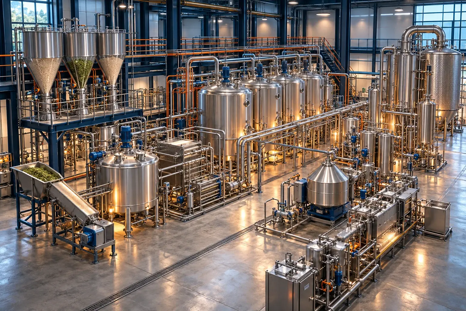 Conceptual visualization: Continuous Fermentation Natural Curing-Agent Process
