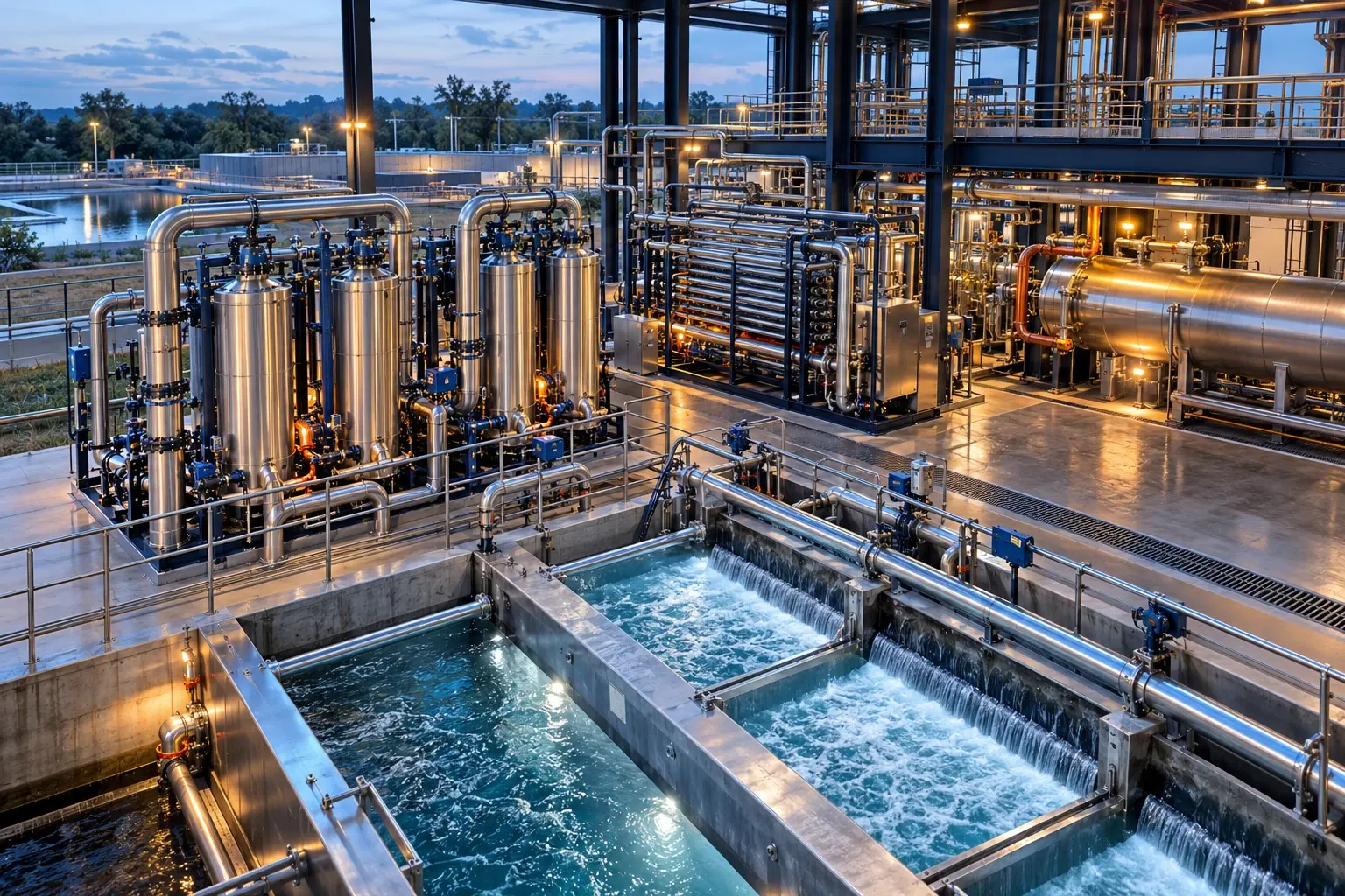 Conceptual visualization: Sustainable Water Treatment, Heat Recovery, and Wastewater Reuse