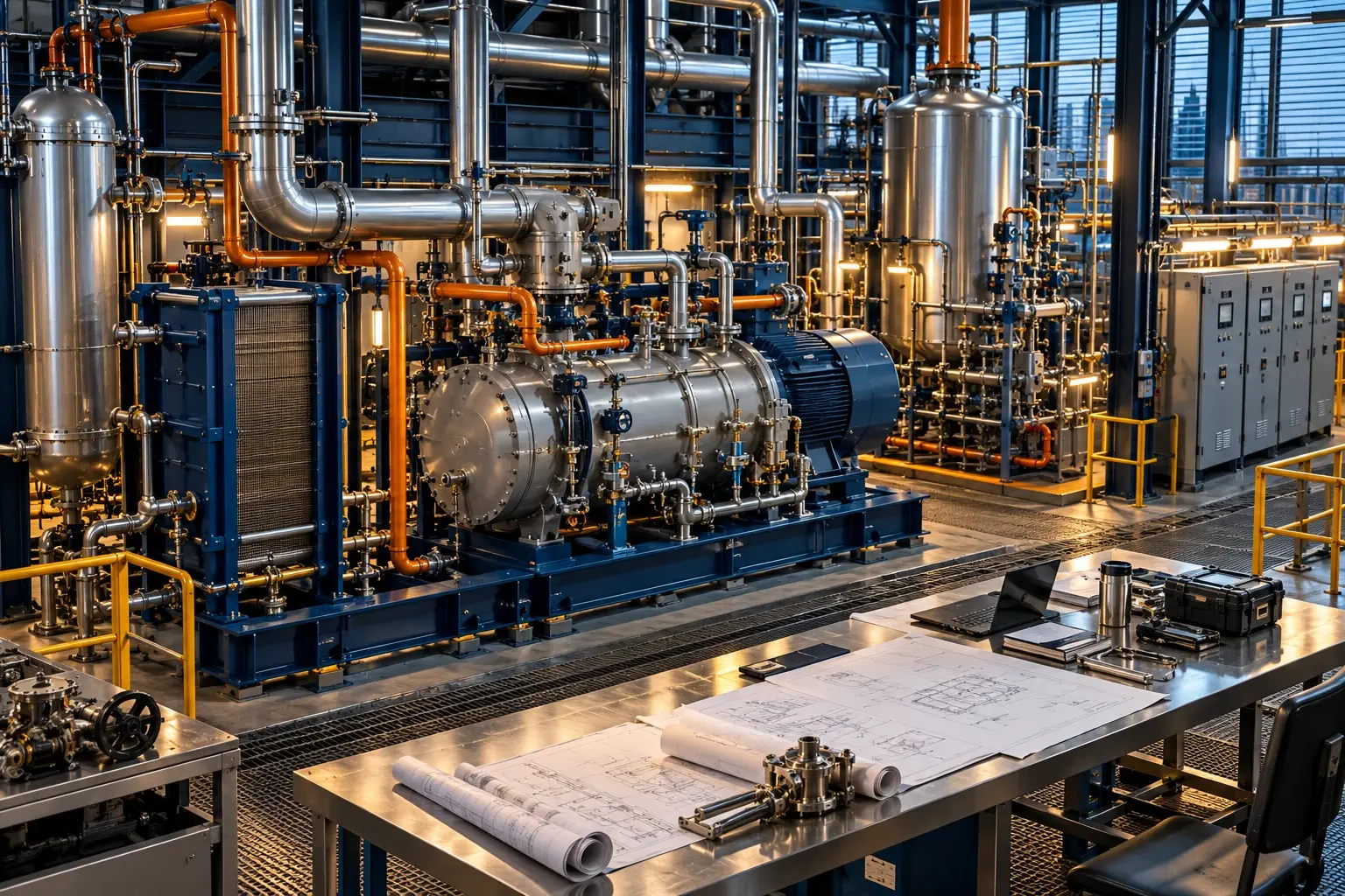 Conceptual visualization: Ammonia/Glycol Refrigeration Safety, Compliance, and Mechanical-Integrity Retrofit