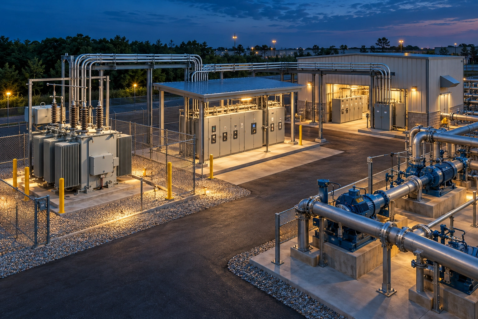 Conceptual engineering illustration: electrical service distribution
