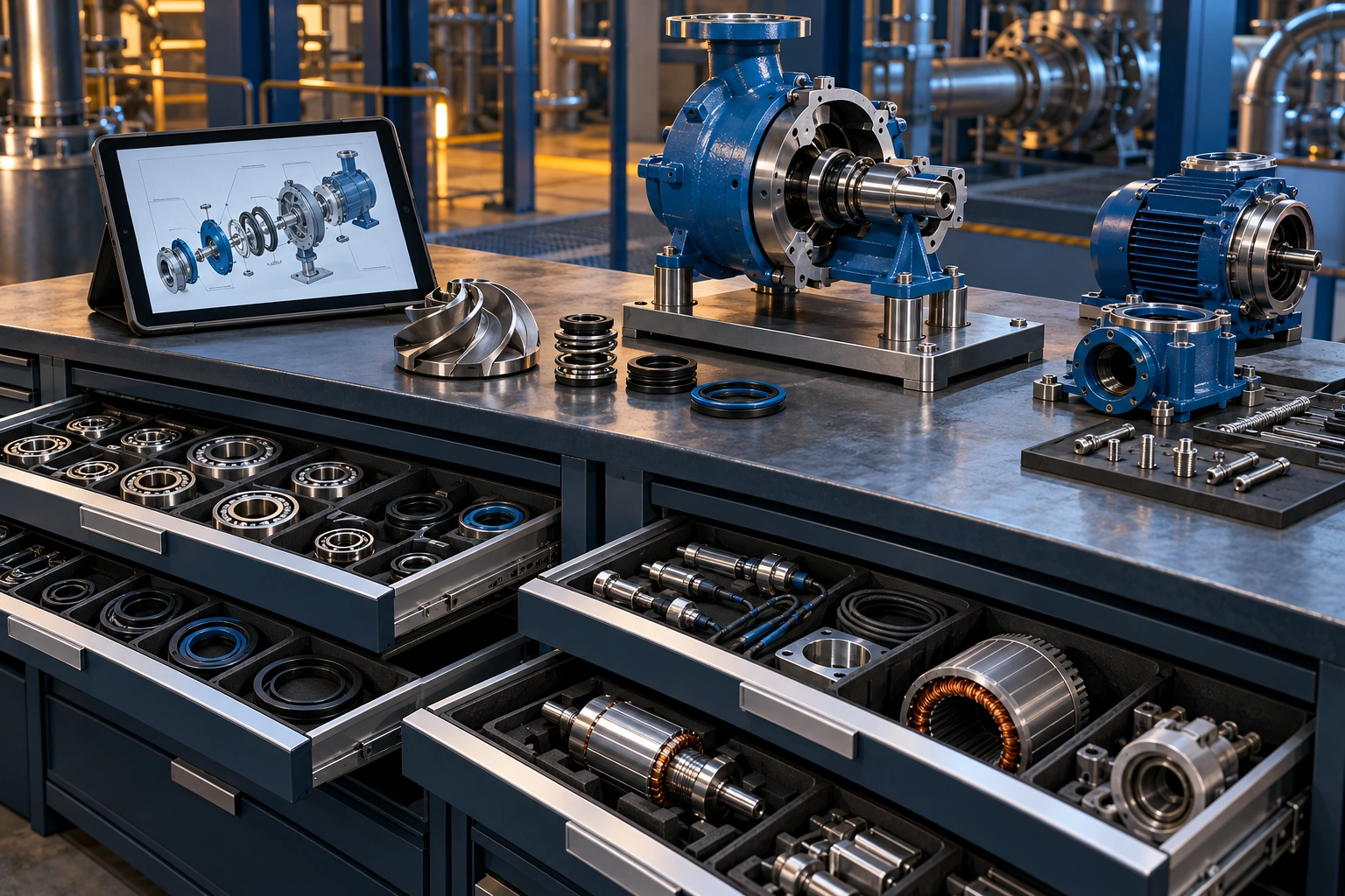 Conceptual engineering illustration: service spares support