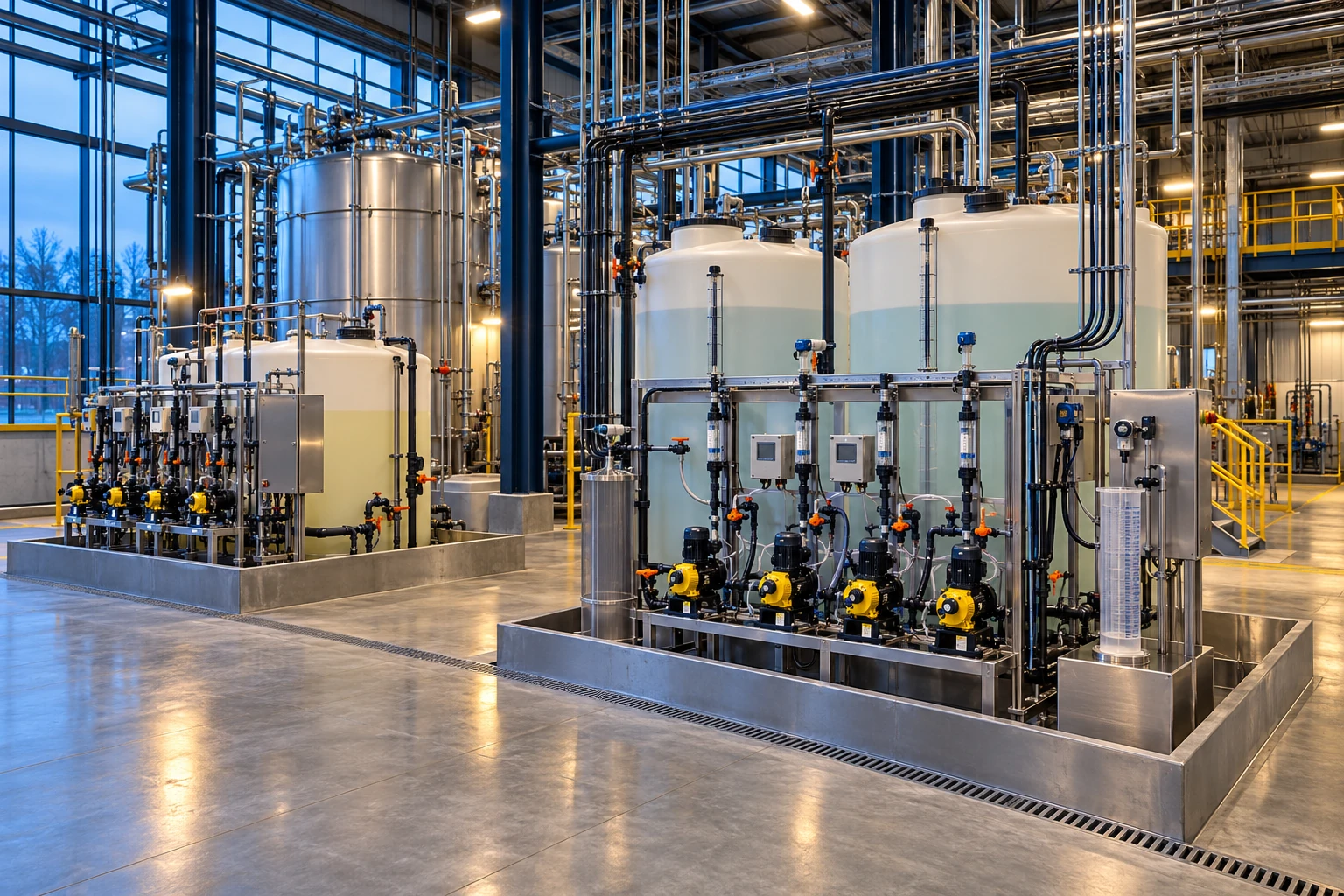 Conceptual engineering illustration: Chemical Dosing and Storage Modernization · AI generated